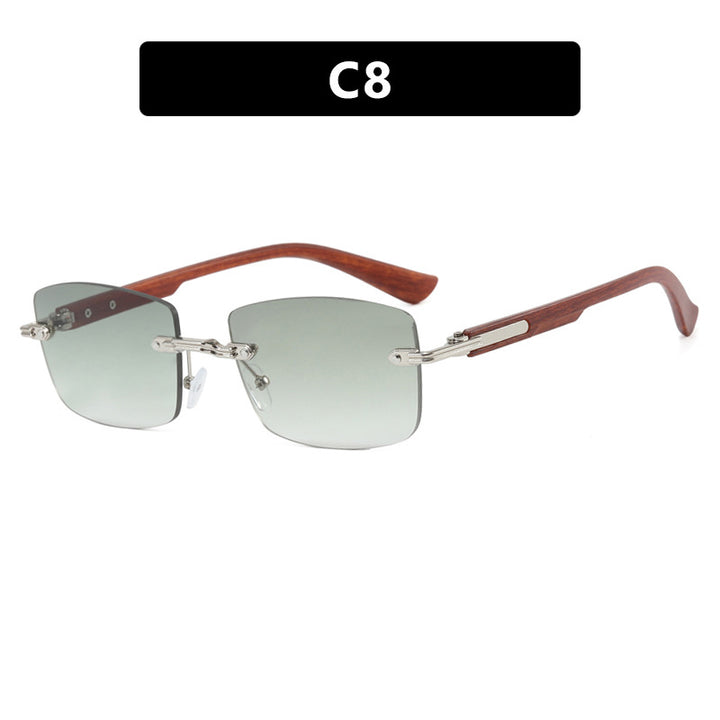 Women's square sunglasses with wood frame and gradient lenses Skanto