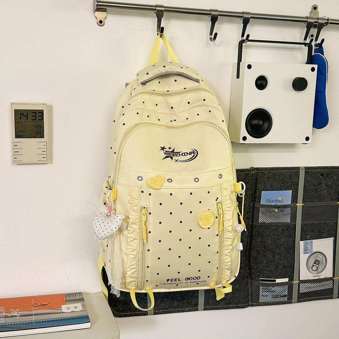 Stilig Prikkete Skolesekk