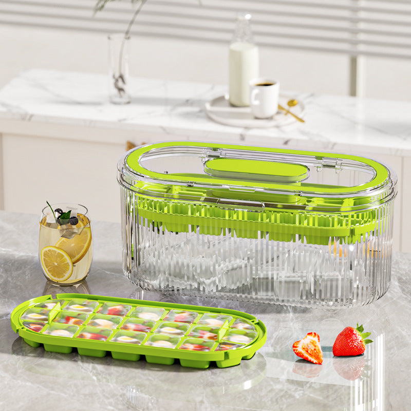 Women's Stackable Ice Cube Tray with Spoon and Airtight Lid Skanto
