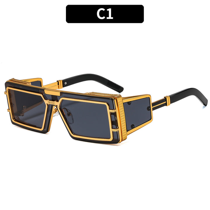 Dame Geometrisk Oversized Solbrille med luksuriøs ramme Skanto