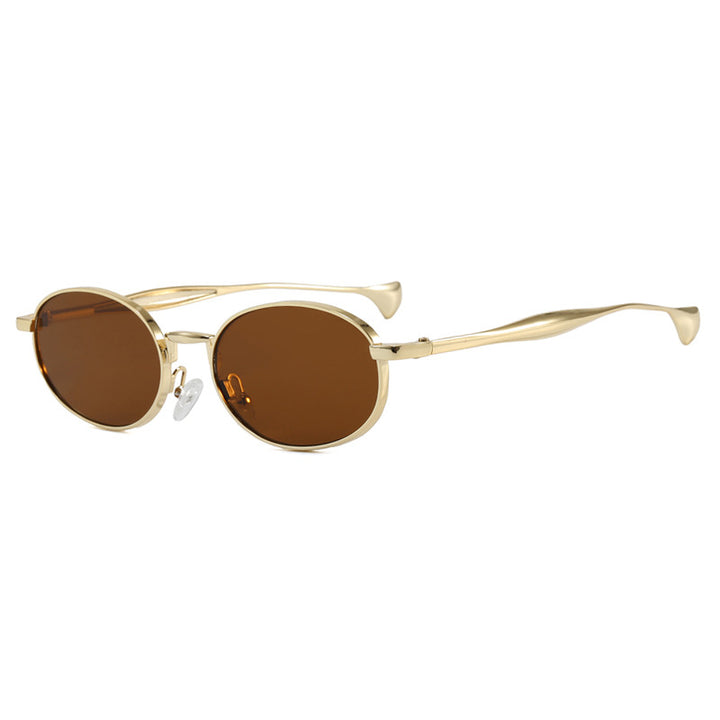 Women's robust round sunglasses with mirrored lenses Skanto