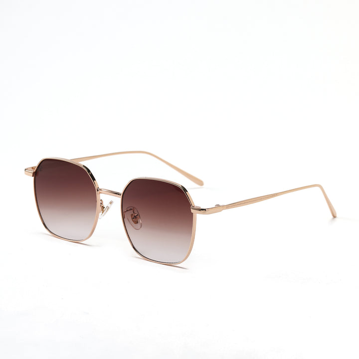 Dame geometrisk solbrille med moderne metallramme Skanto