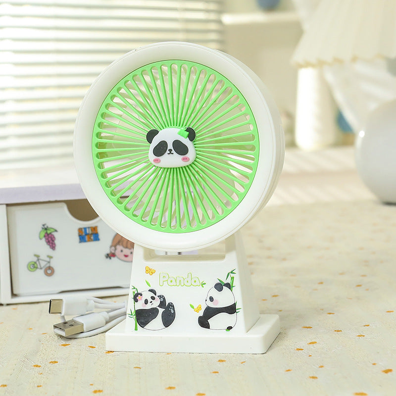 Dame bærbar mini-vifte med søtt panda-motiv Skanto