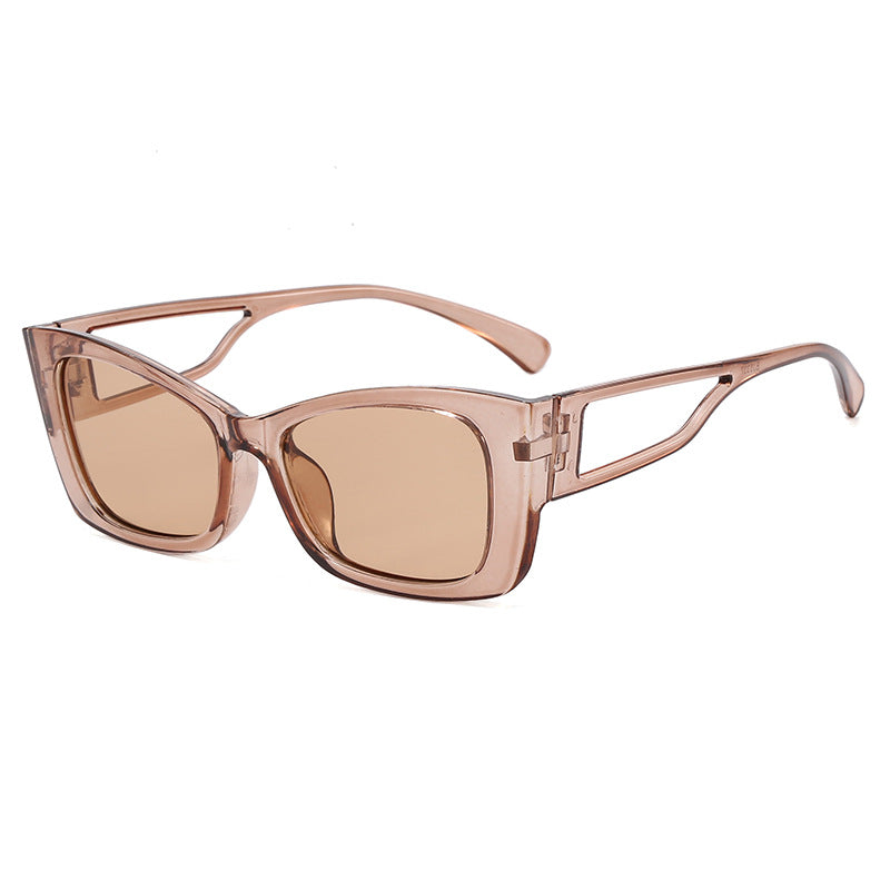Damer trendy geometrisk solbrille med firkantet ramme Skanto
