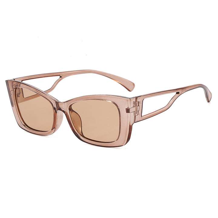 Damer trendy geometrisk solbrille med firkantet ramme Skanto