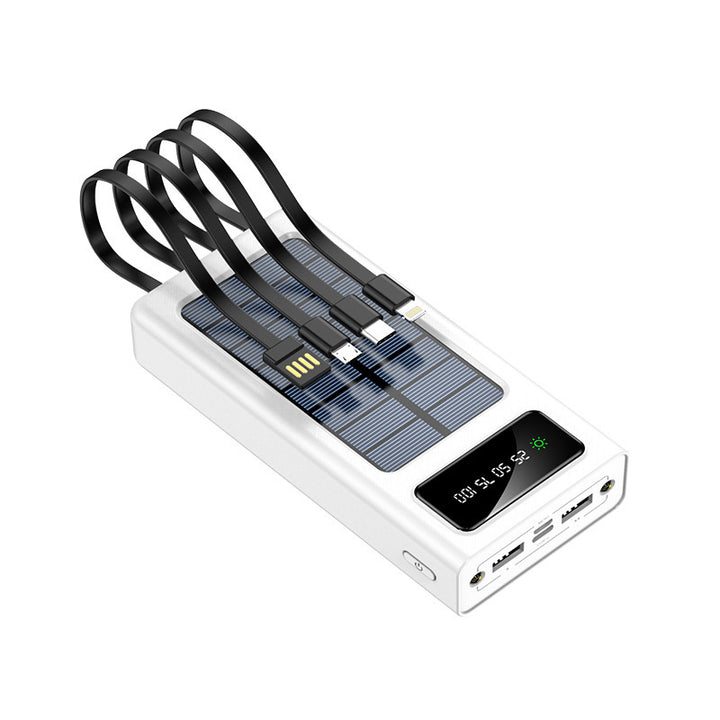 Bærbar solenergi powerbank med multifunksjonell ladekabel og digital skjerm Skanto