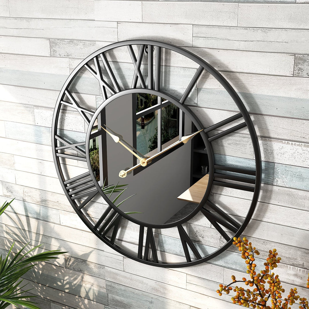 Skanto | Metal Vintage Stor Veggur med Speil 39cm