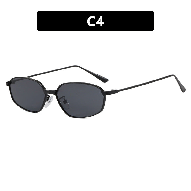 Women's Geometric Sunglasses with Protective UV Filter and Minimalist Metal Frame Skanto