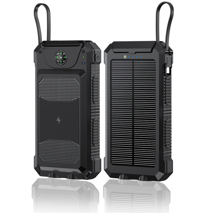 Vanntett sol-powerbank med innebygd kompass Skanto