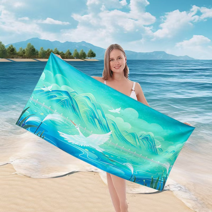 Ladies beach towel with maritime stripe pattern Skanto