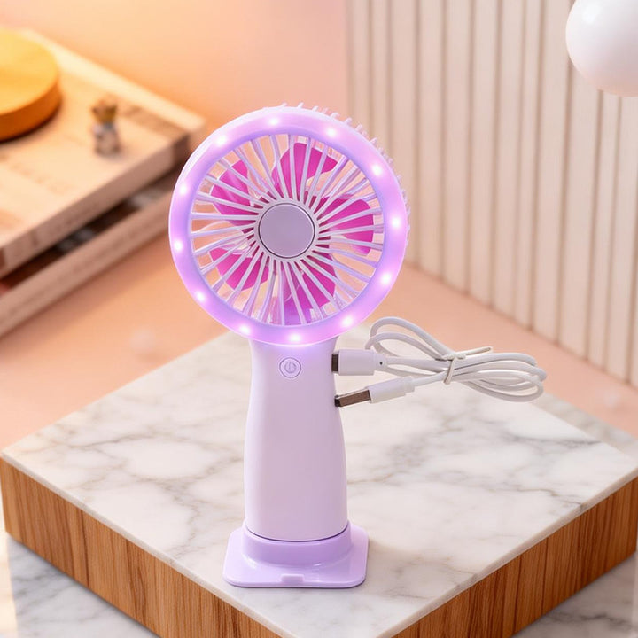 Damehåndvifte med LED-belysning Skanto