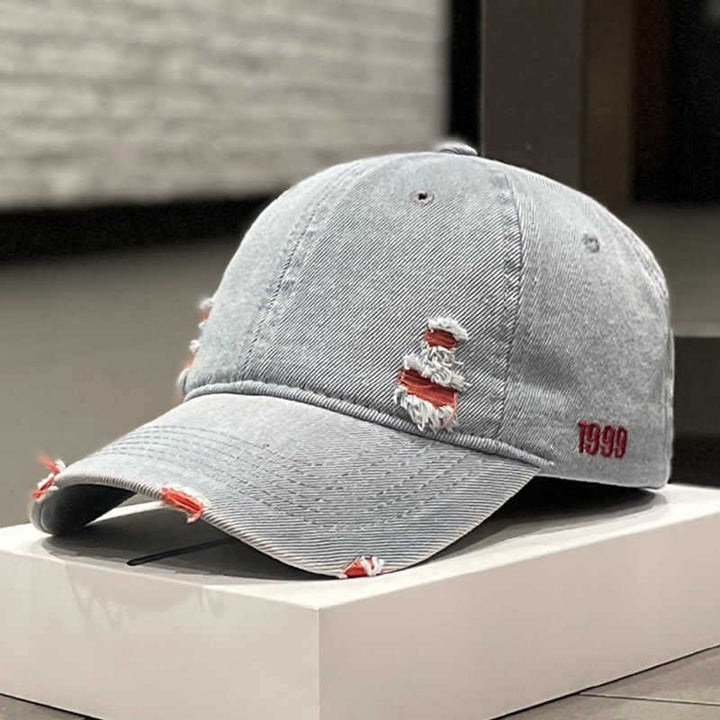 Unisex Slittet Denim Baseball Caps Skanto