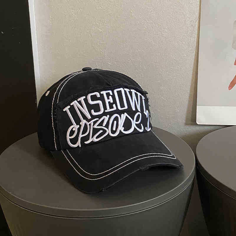 Kvinne Distressed Kunstnerisk Brodert Caps Skanto