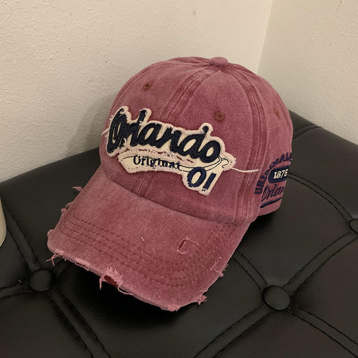 Kvinne Slitt Vintage Brodert Baseball Caps Skanto