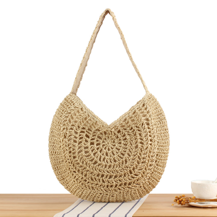 Hand-knotted tote bag with artistic wave pattern Skanto