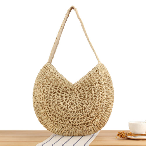 Hand-knotted tote bag with artistic wave pattern Skanto