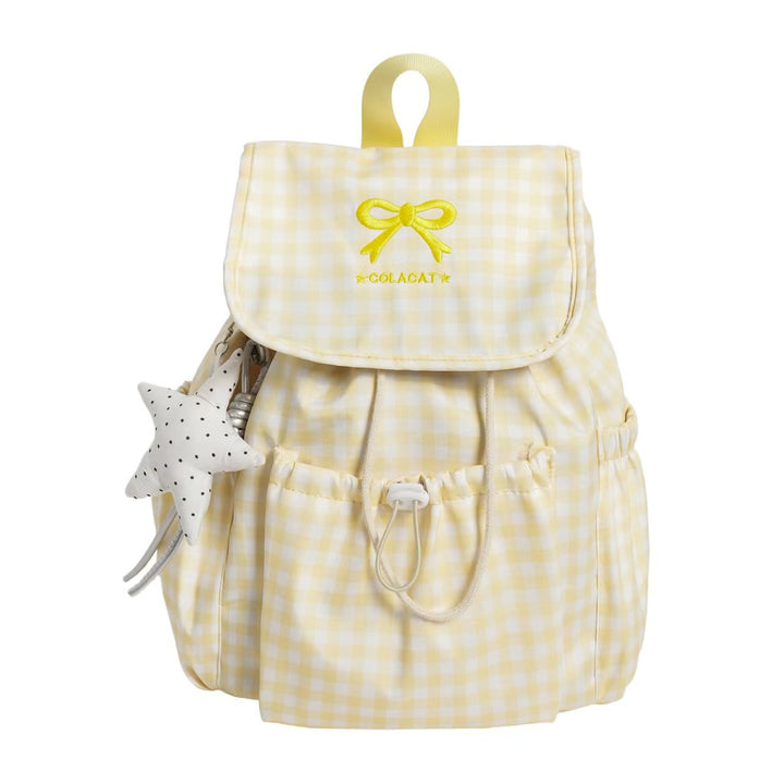 Søt Gingham Print Ryggsekk Skanto