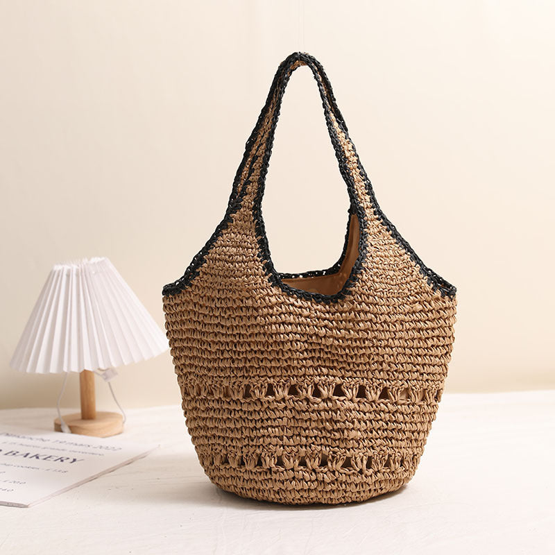 Handmade basket bag with decorative details Skanto