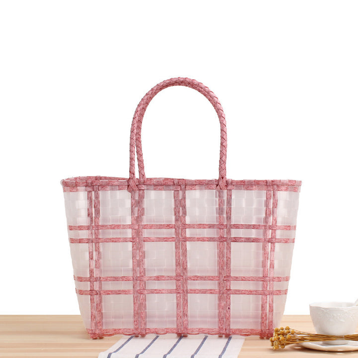 Tote bag with transparent window and braided handles Skanto