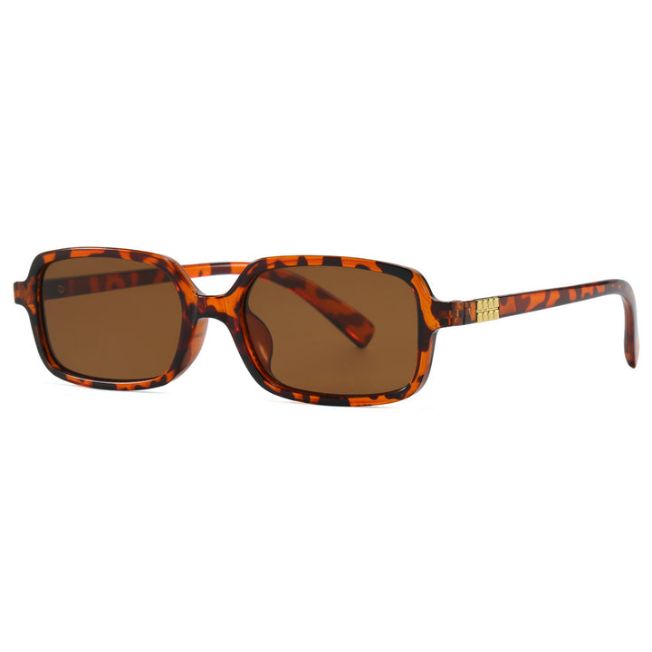 Women's fashionable square glasses with elegant plastic frame and golden accents Skanto