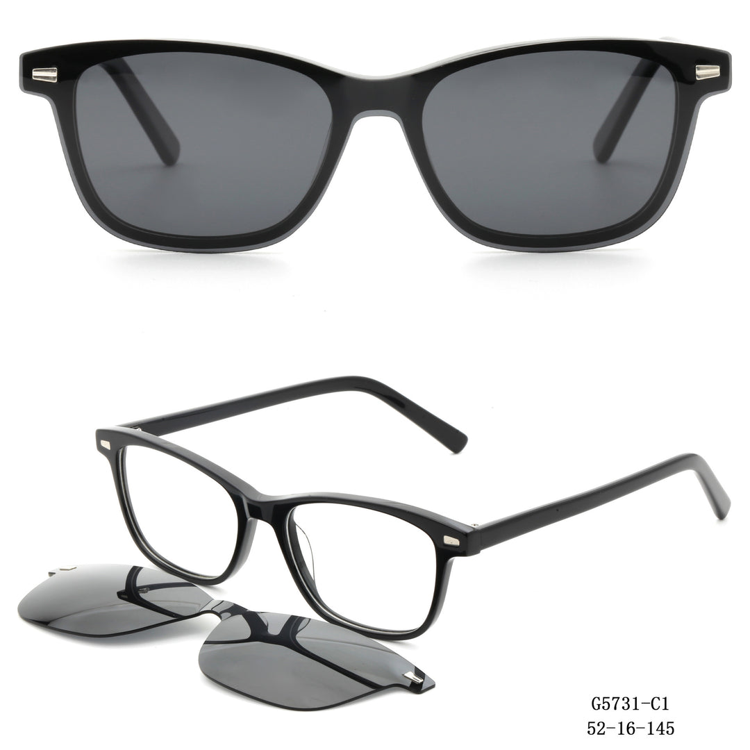 Dame moteriktig kvadratisk solbrille med avtakbare linser Skanto
