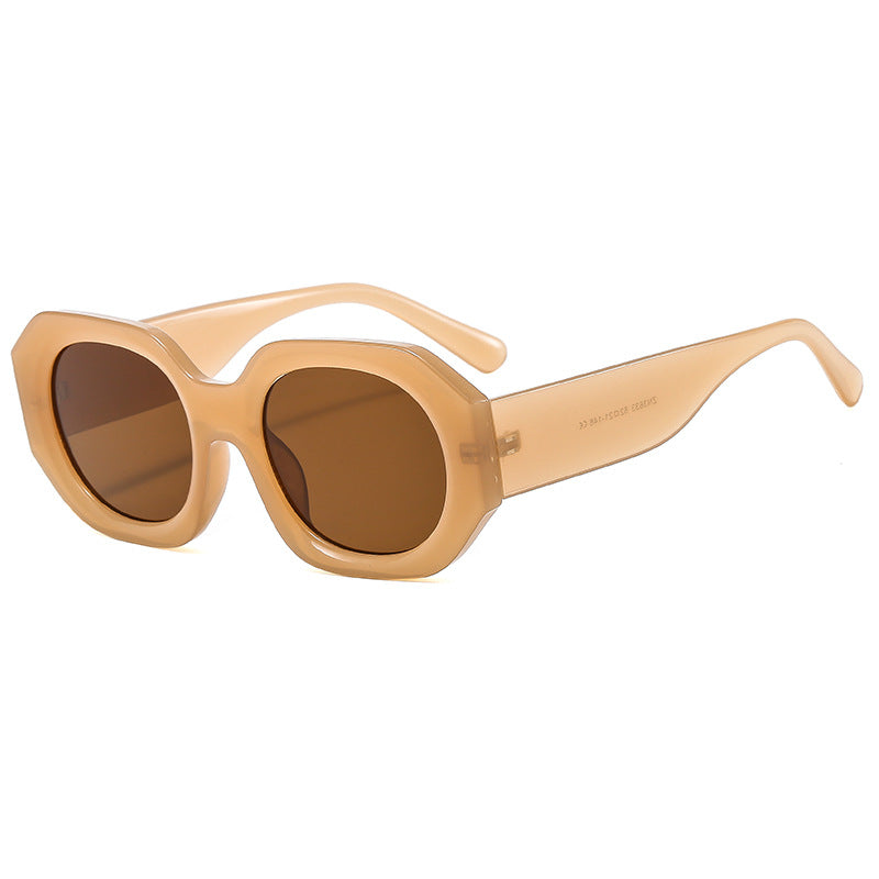 Dame modische solbrille i elegant, åttekantet design Skanto