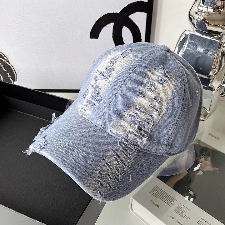 Unisex Slittet Denim Kappe Skanto