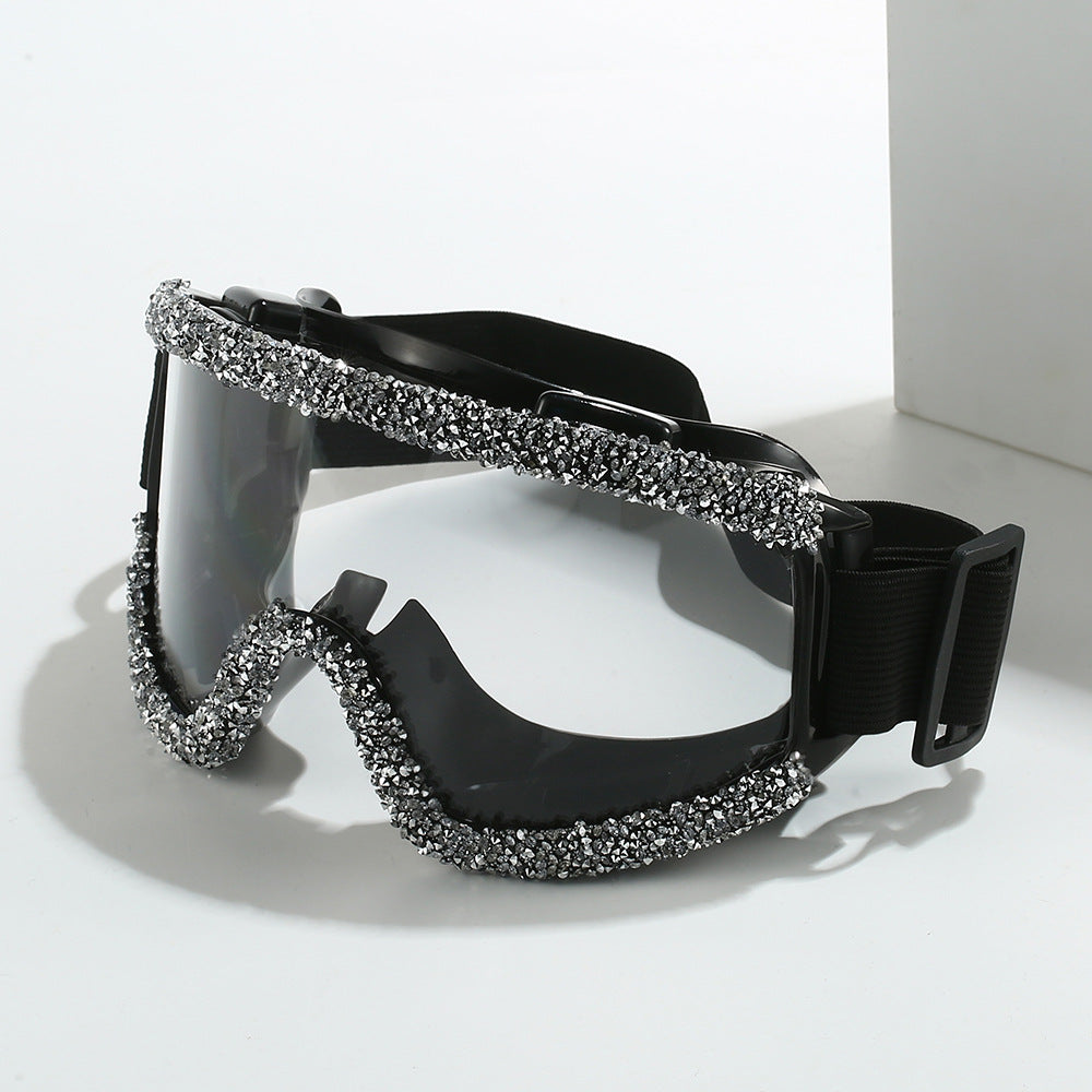 Dame Glamorøs Skibrille med glitrende smykkeinnfatning Skanto
