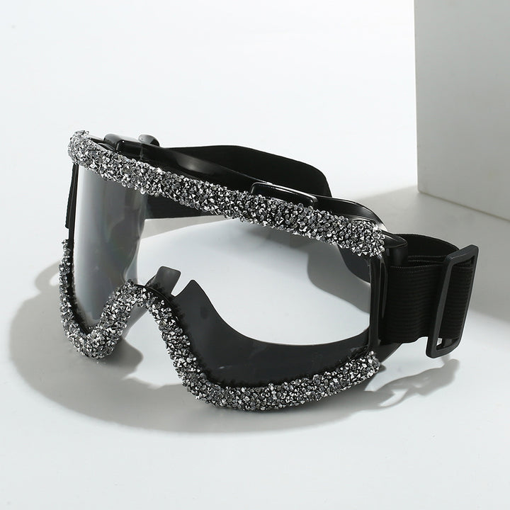 Dame Glamorøs Skibrille med glitrende smykkeinnfatning Skanto
