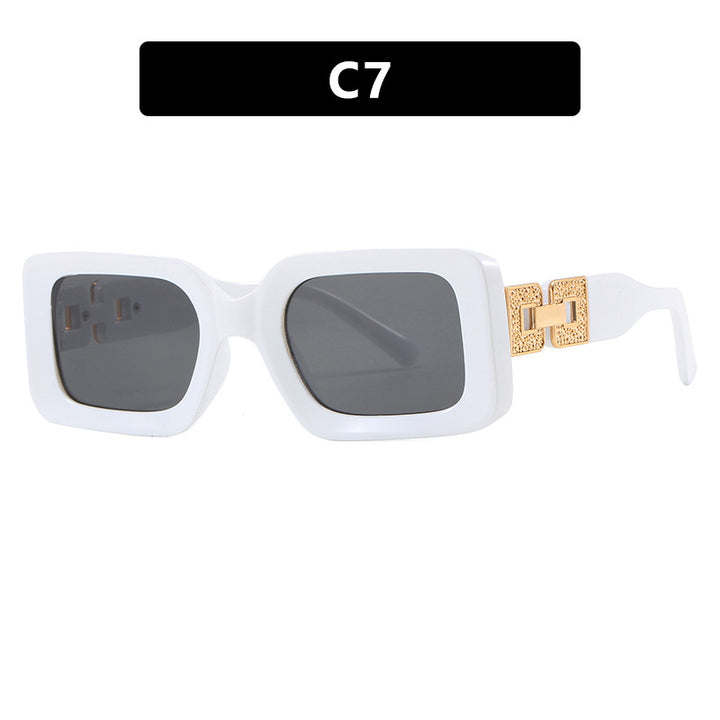 Women's fashionable sunglasses in elegant square design with luxurious gold details Skanto