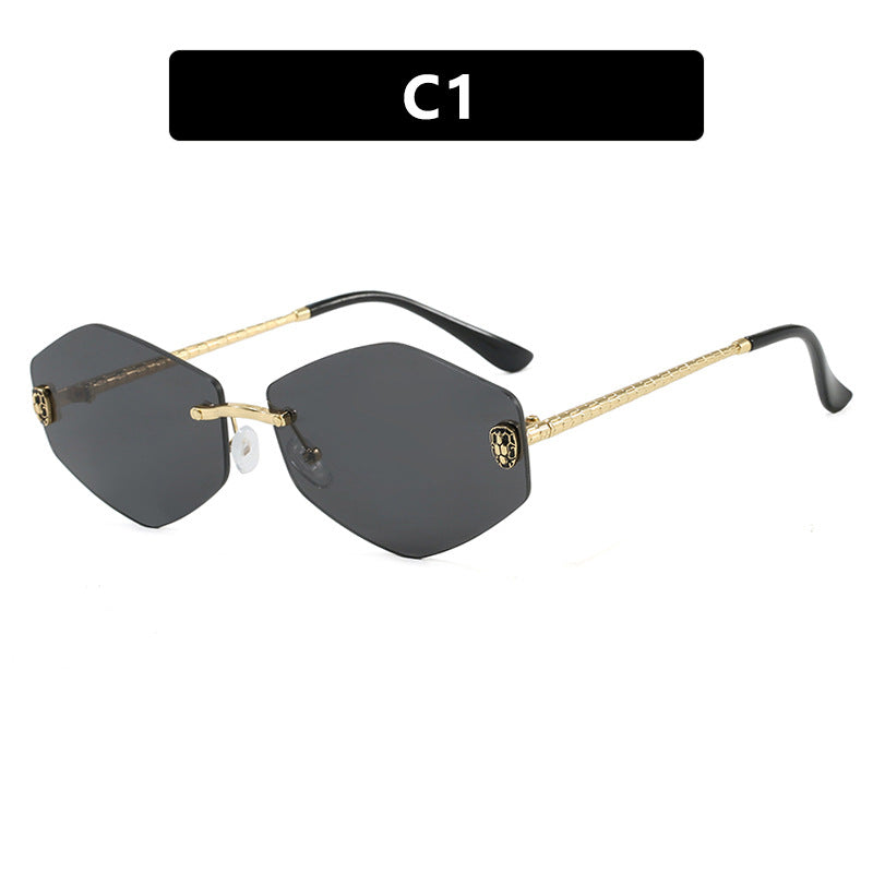 Women's geometric sunglasses in modern design with elegant metal frame Skanto