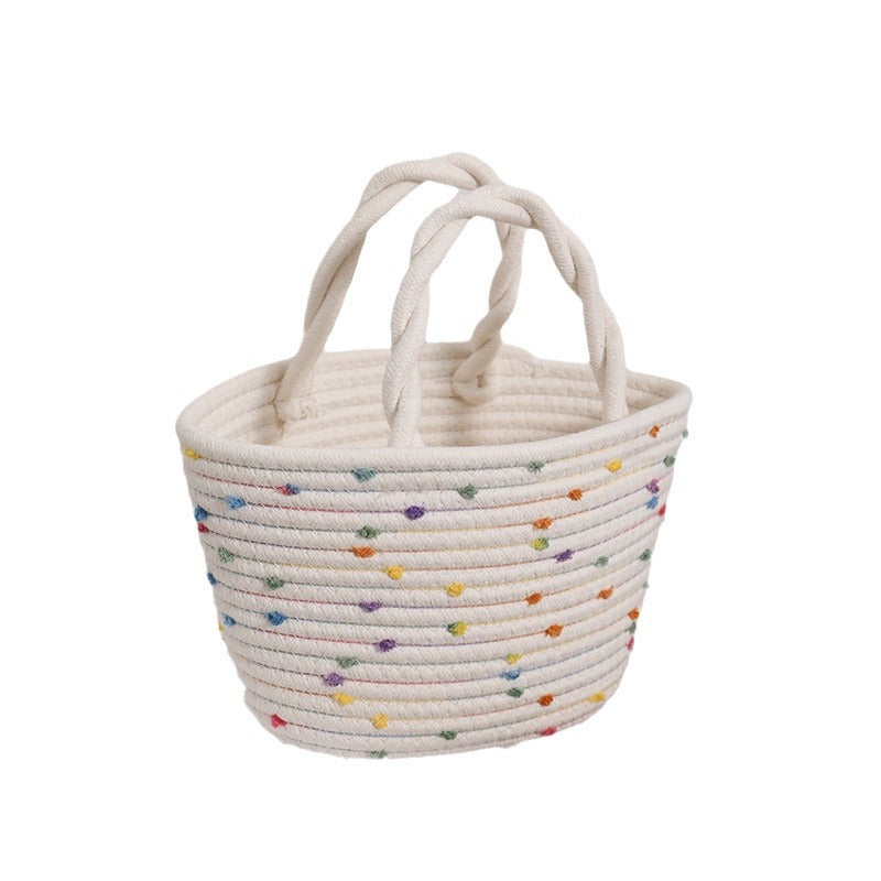 Decorative Cotton Basket Bag Skanto