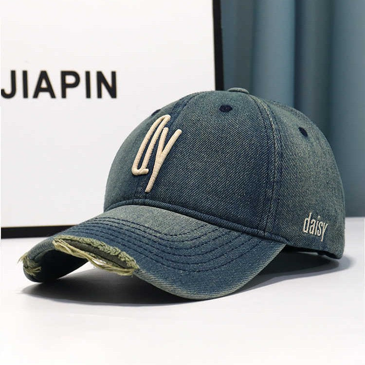 Kvinne Slitt Denim Brodert Baseballcap Skanto