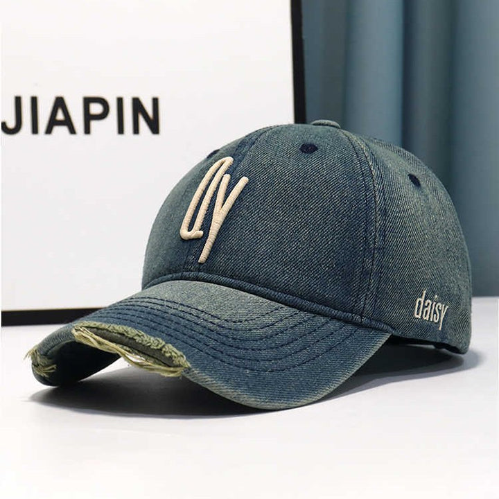 Kvinne Slitt Denim Brodert Baseballcap Skanto