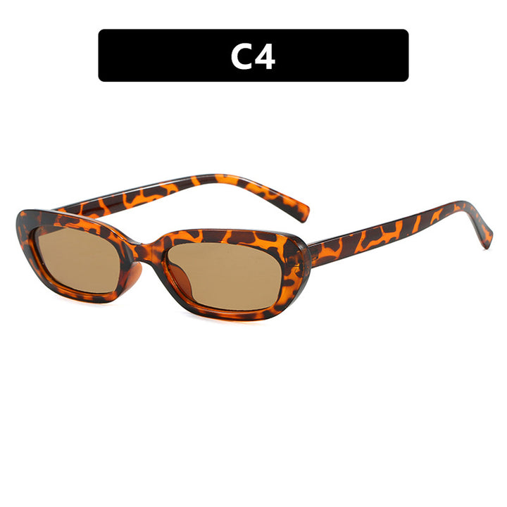 Women's fashionable cat-eye sunglasses with transparent plastic frame and UV protection Skanto