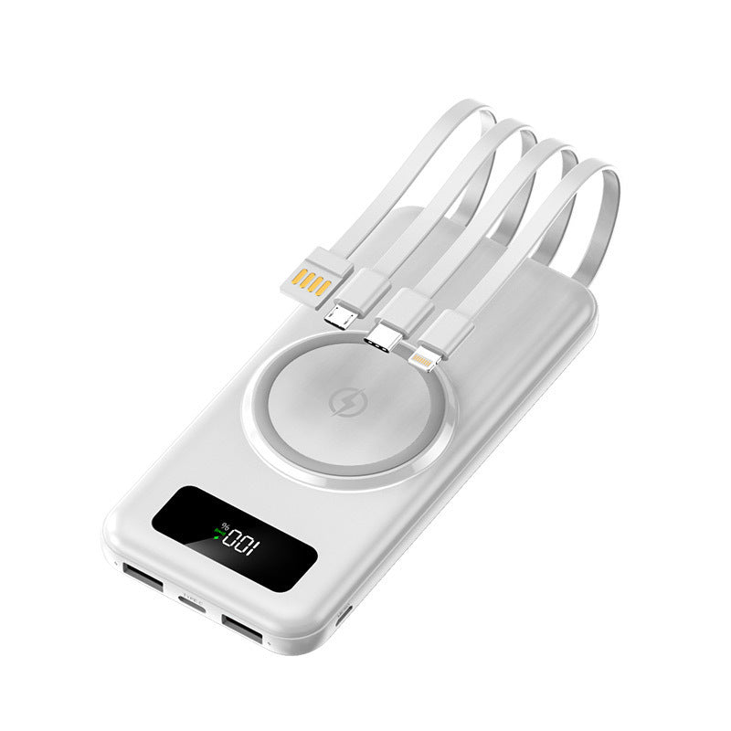 Bærbar Powerbank med integrert Qi-ladefunksjon og digital visning Skanto