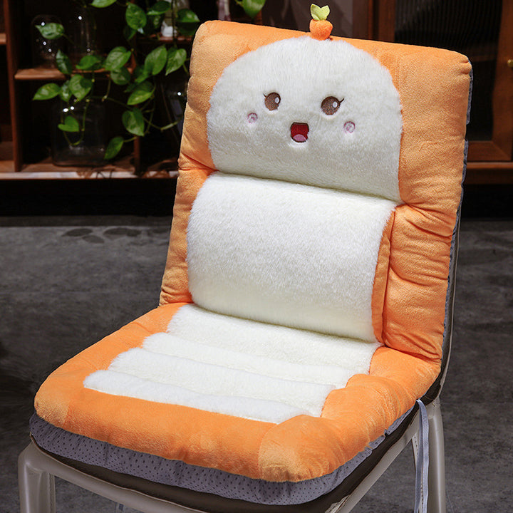 Plush sittepute med gledelig fruktmotiv Skanto