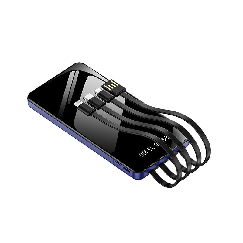Multifunksjonell powerbank med integrert kabelsystem Skanto