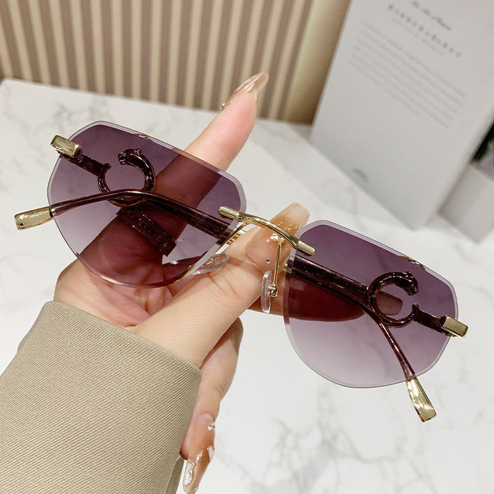 Women's trendy stylish sunglasses in modern design with filigree metal frame Skanto