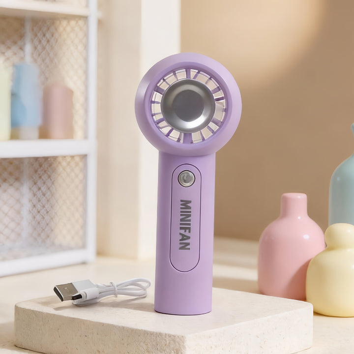 Dame Bærbar Mini-vifte med USB-ladefunksjon og ergonomisk håndtak Skanto