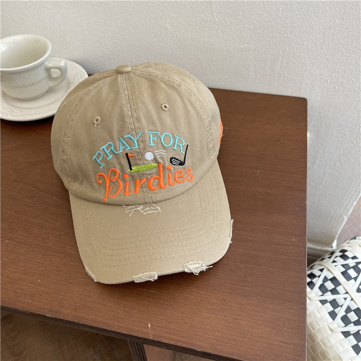 Kvinne Casual Slitt Brodert Baseball Caps Skanto