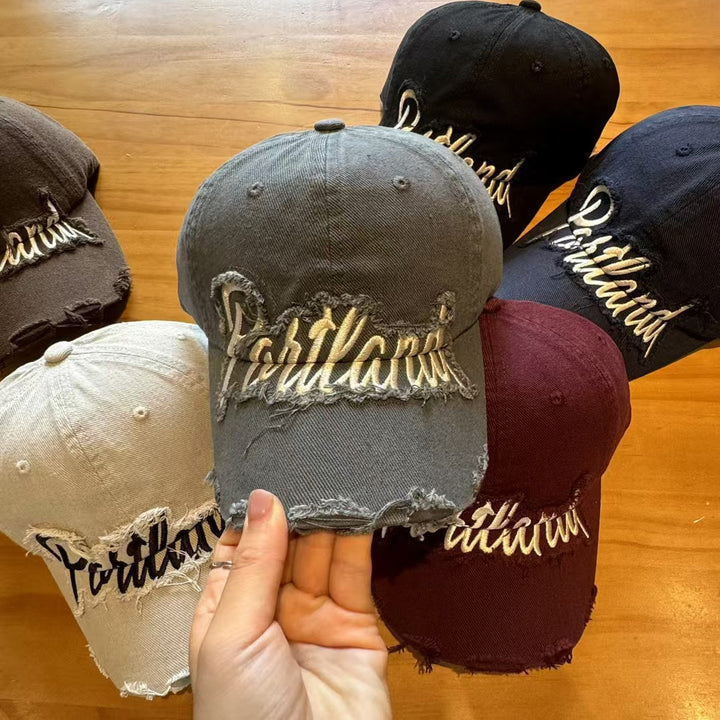 Unisex Slittet Denim Baseball Caps Skanto