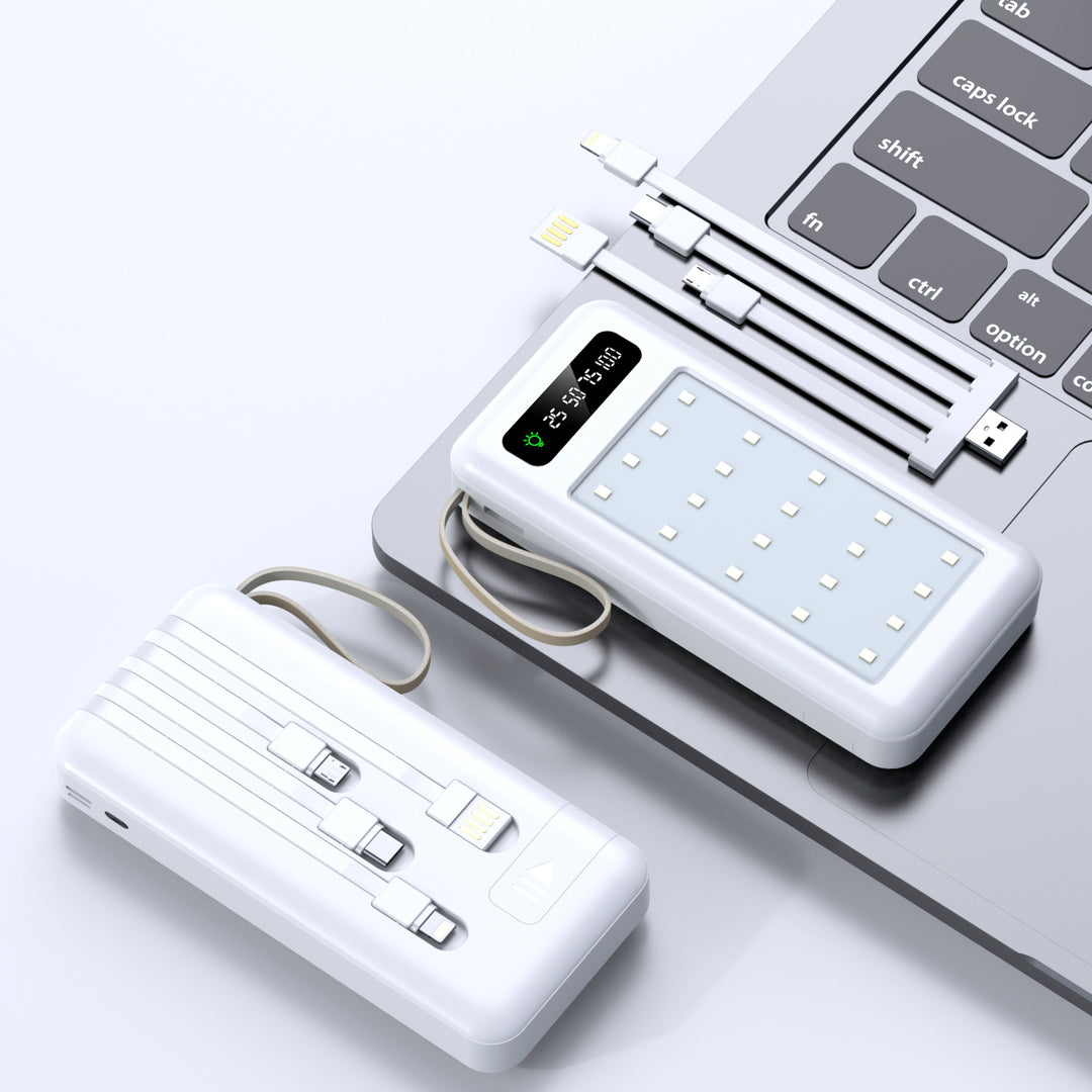 Bærbar Powerbank med multifunksjonell USB-C ladekabel Skanto