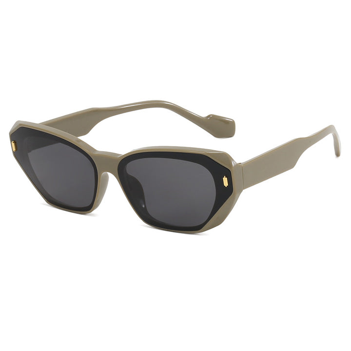 Dame geometrisk designer solbrille med markant ramme Skanto