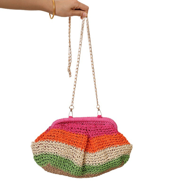 Handmade basket bag with modern color gradient Skanto