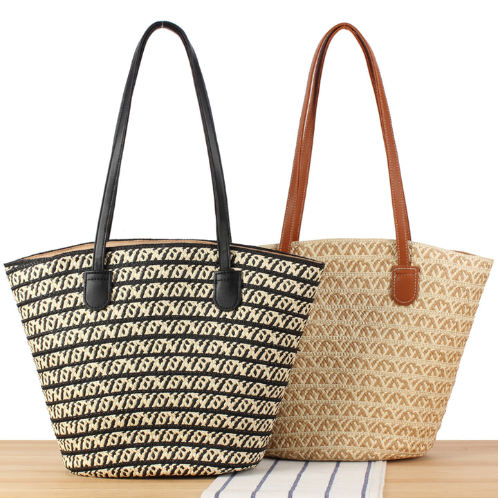 Designer handbag with contrasting pattern and elegant leather handles Skanto