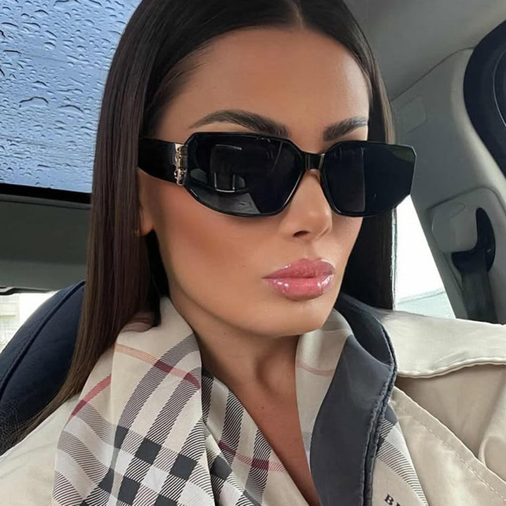Women's trendy sunglasses with angular design and luxurious details Skanto