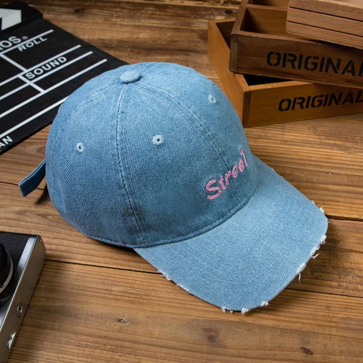 Kvinneødelagt denim baseball cap Skanto 1784084141