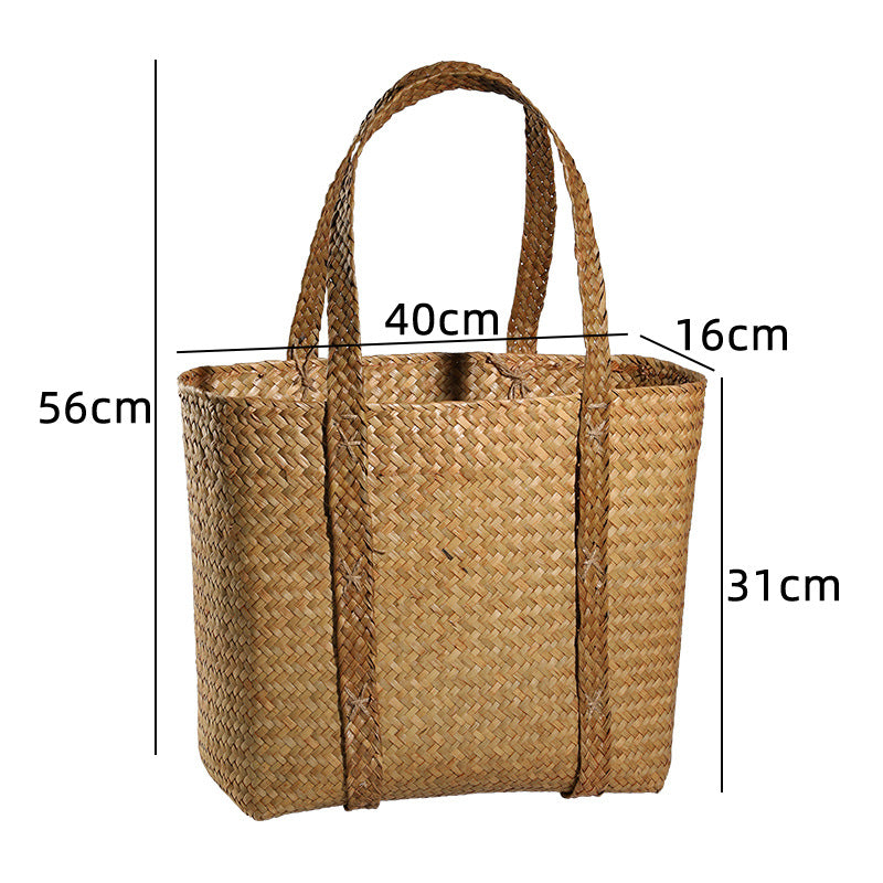 Premium Håndvevd Naturlig Lagertote Skanto