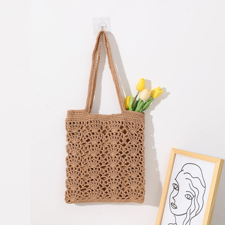 Hand-crocheted shopping bag with airy accents Skanto